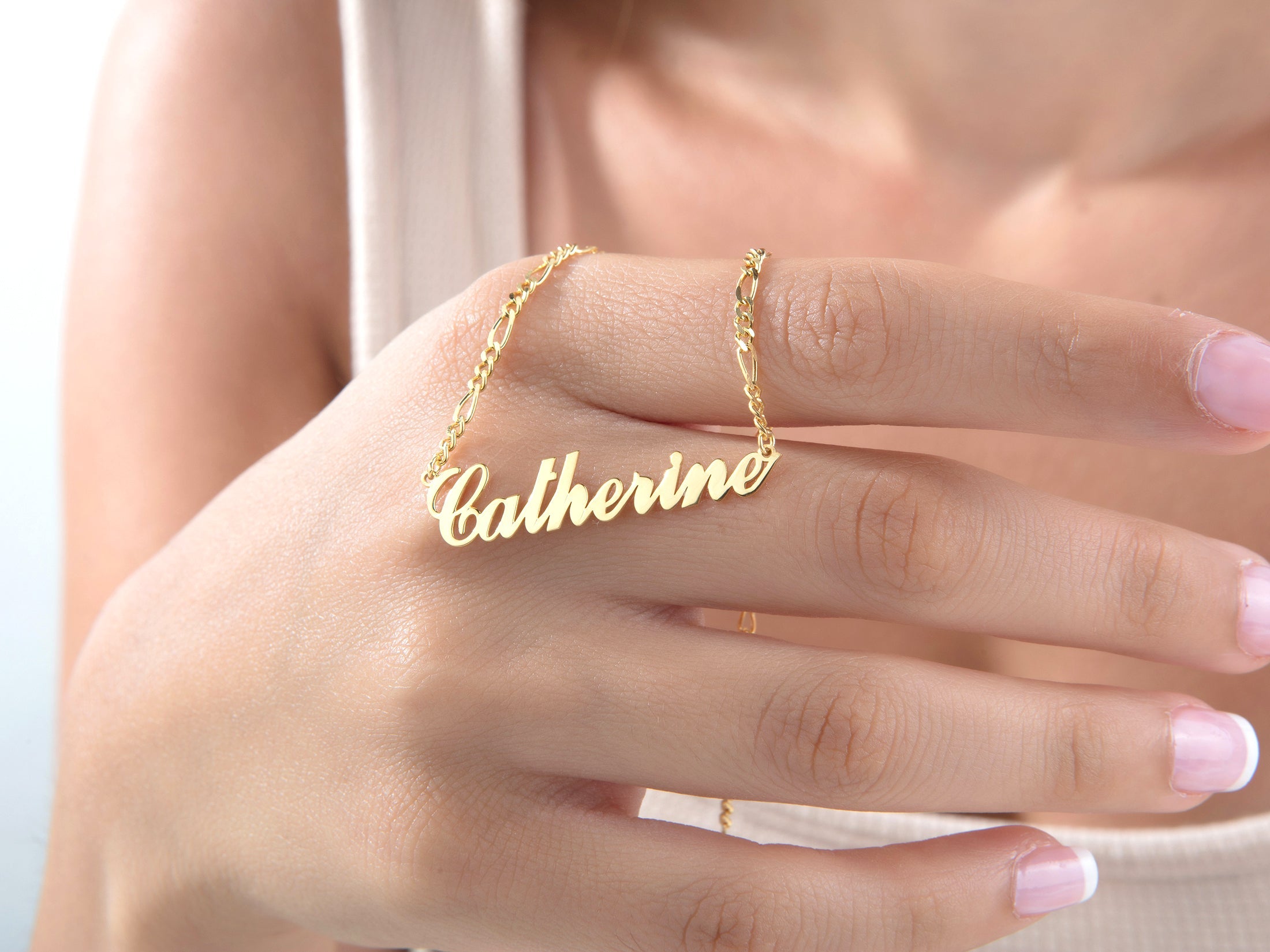 Figaro Chain Custom Name Necklace – Personalized Jewelry