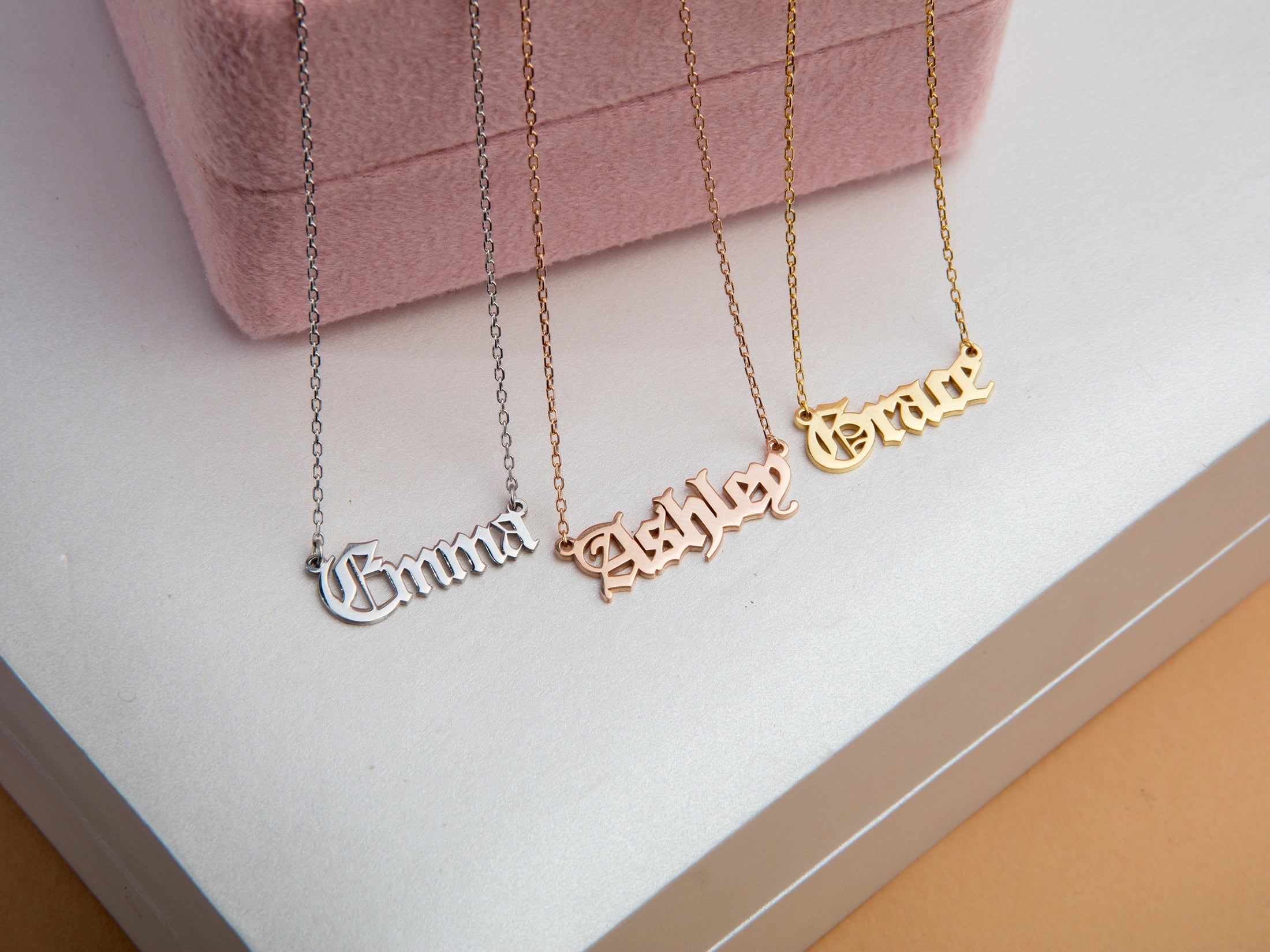 Custom Name Pendant – Old English Font