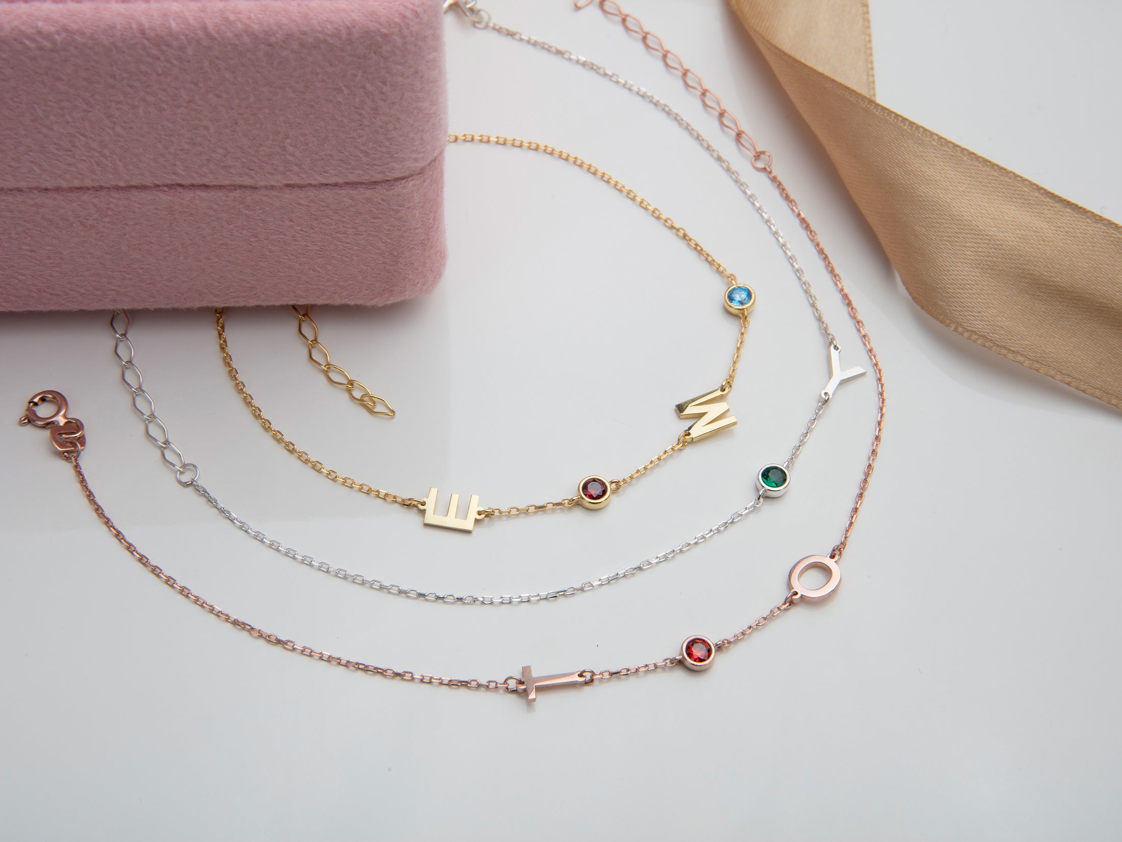 Custom Birthstone & Initial Bracelet