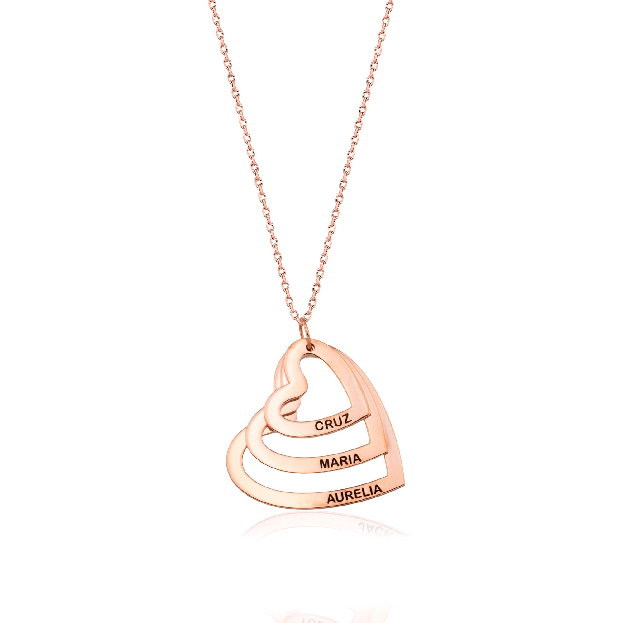 Personalized Heart Family Multi Name Necklace