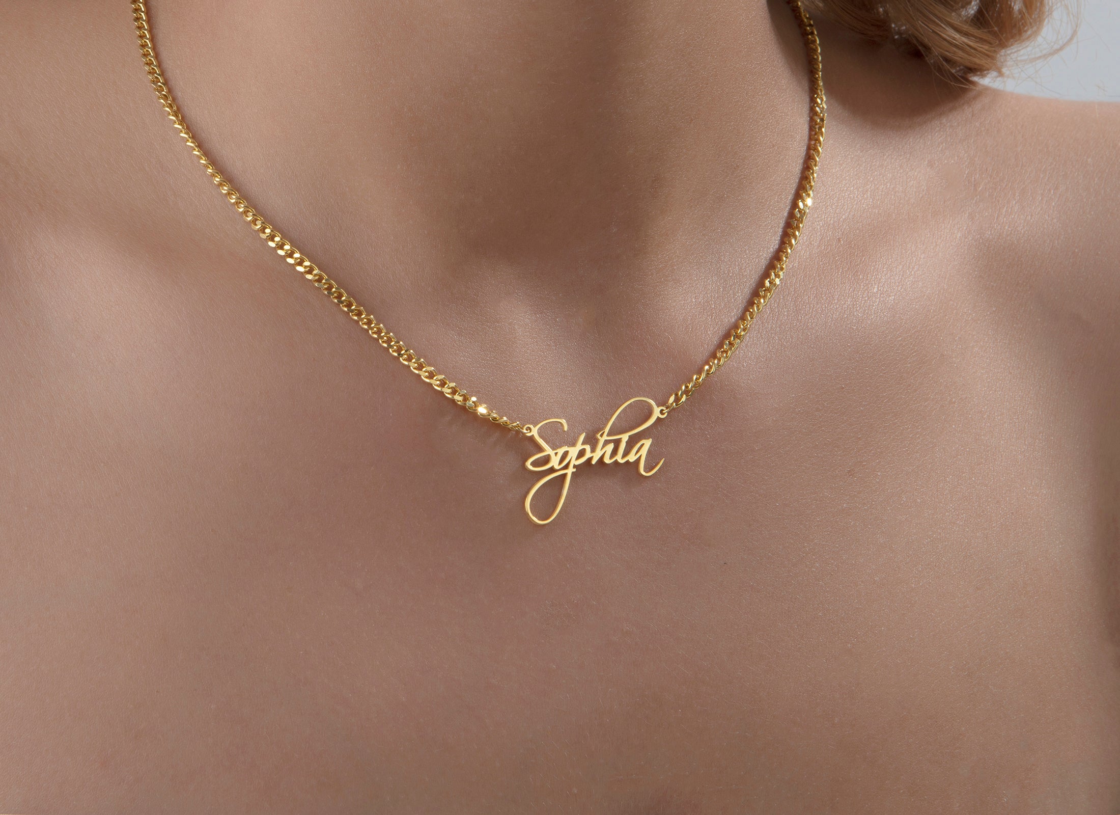 Custom Name Necklace with Cuban Chain