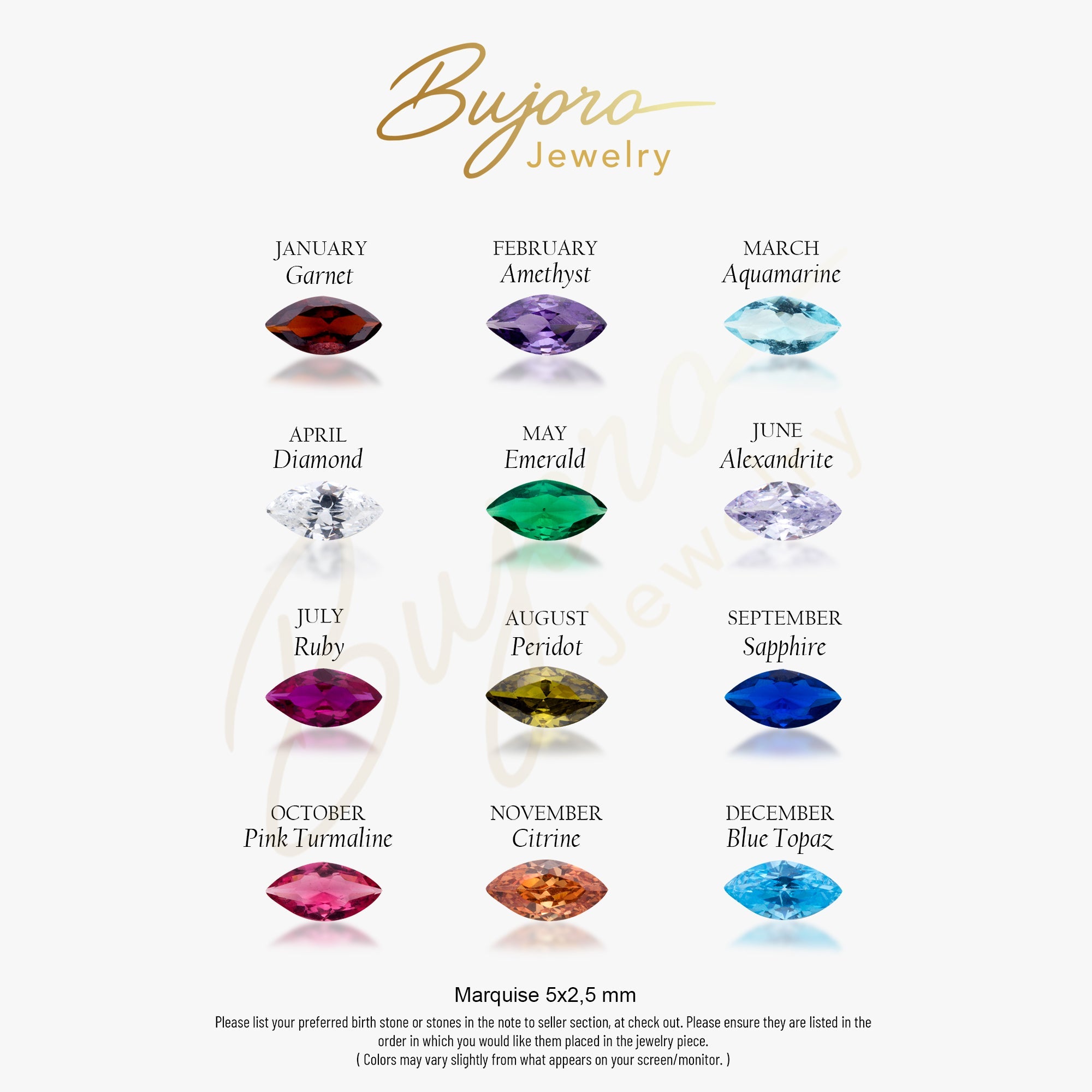 Marquise Shaped Birthstone Bracelet