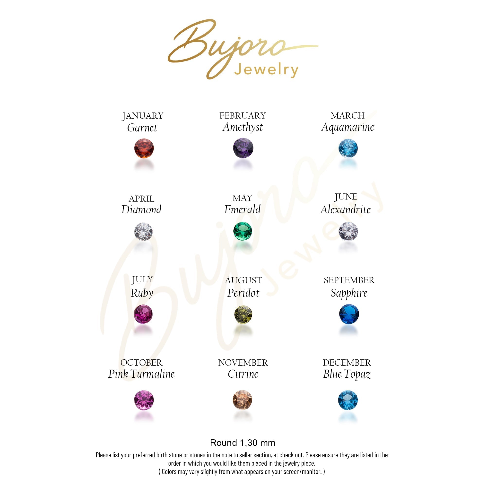 Full Eternity Birthstone Ring – Round Prong Setting