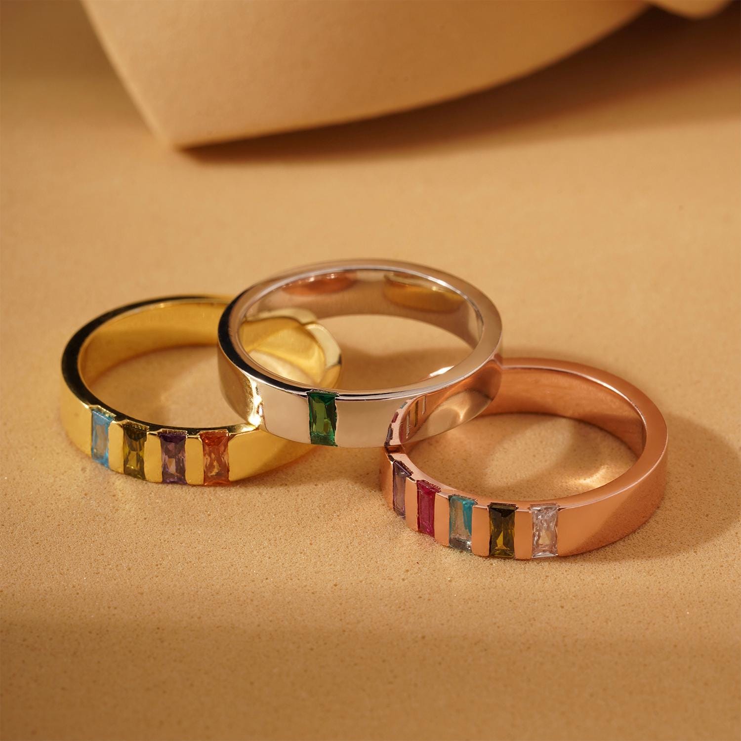 Bold Birthstone Baguette Ring