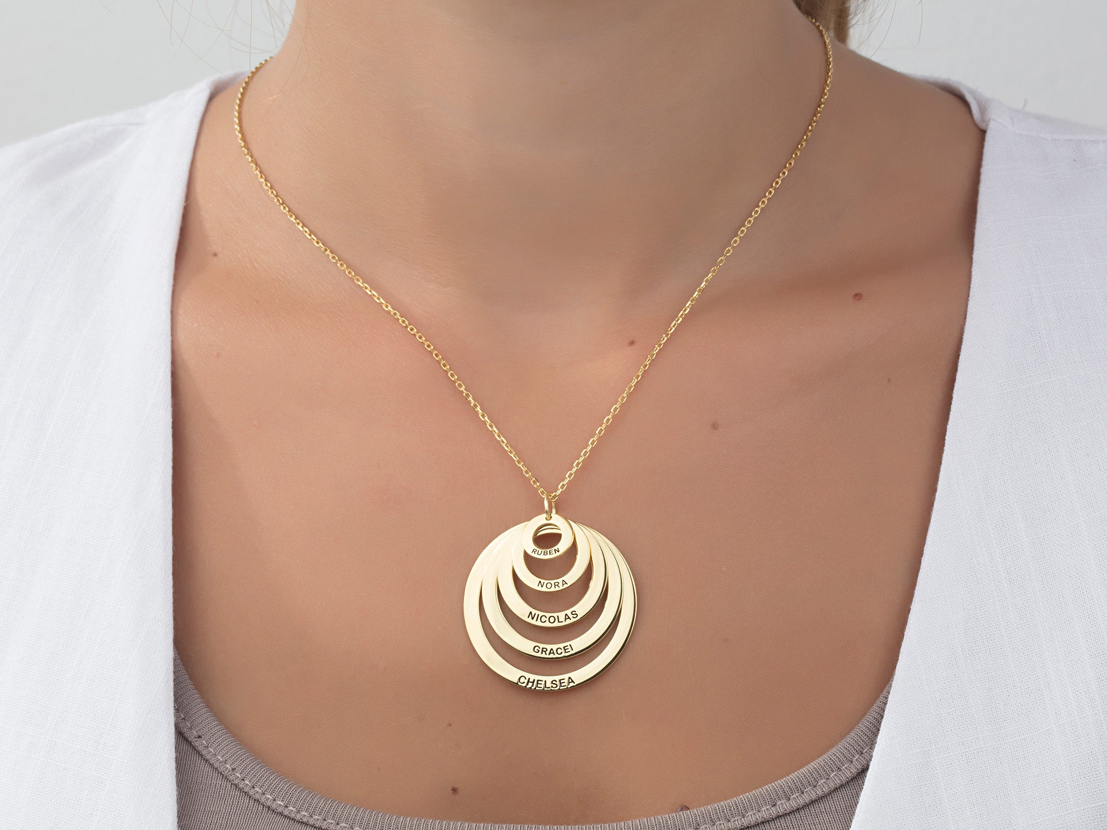 Multi-Name Family Necklace For Mothers