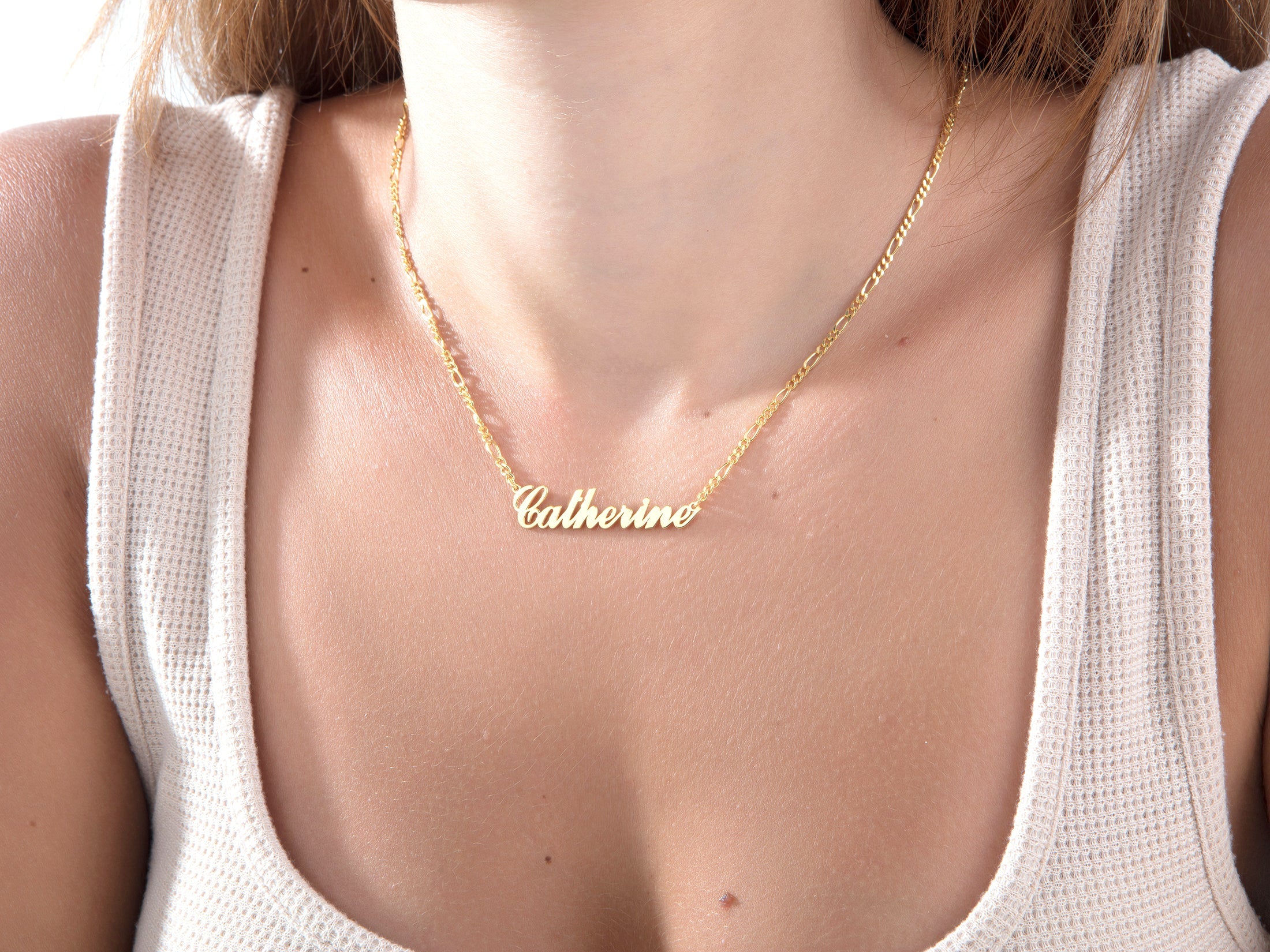 Figaro Chain Custom Name Necklace – Personalized Jewelry