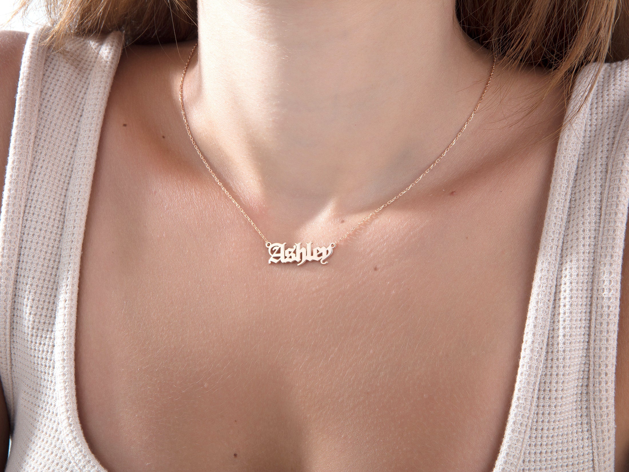 Custom Name Pendant – Old English Font