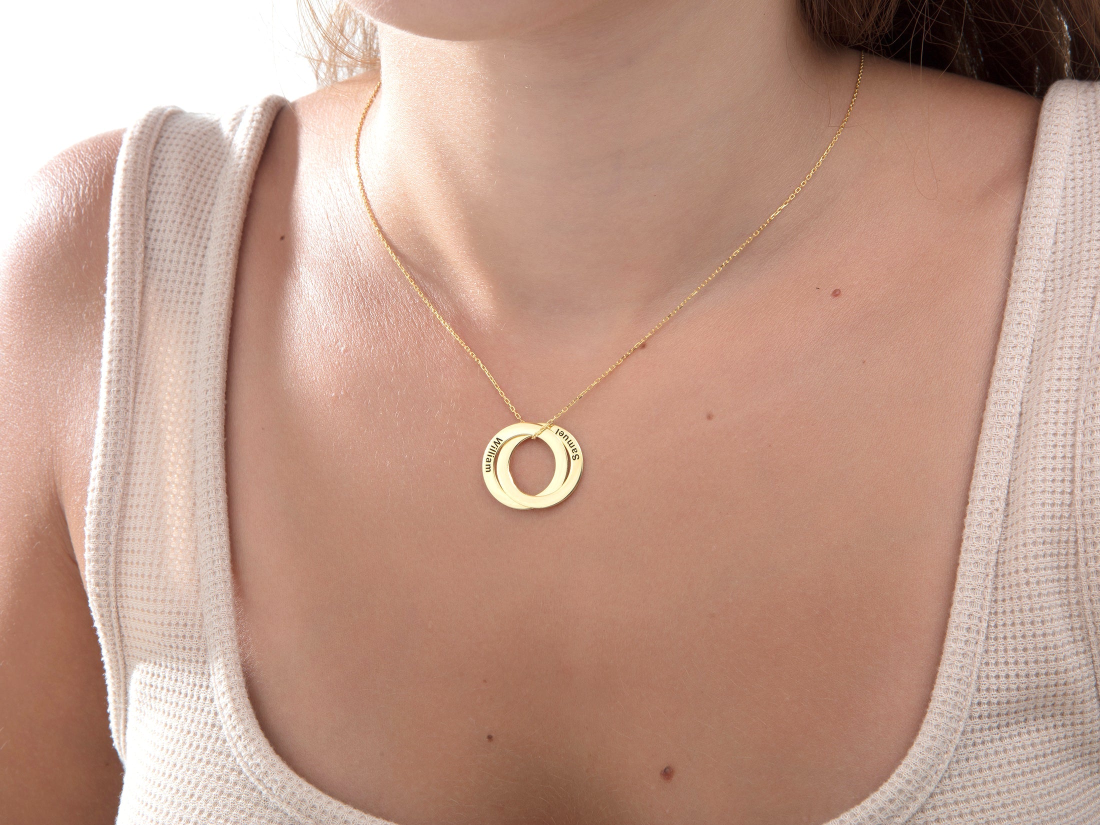Personalized Multiple Name Circle Necklace