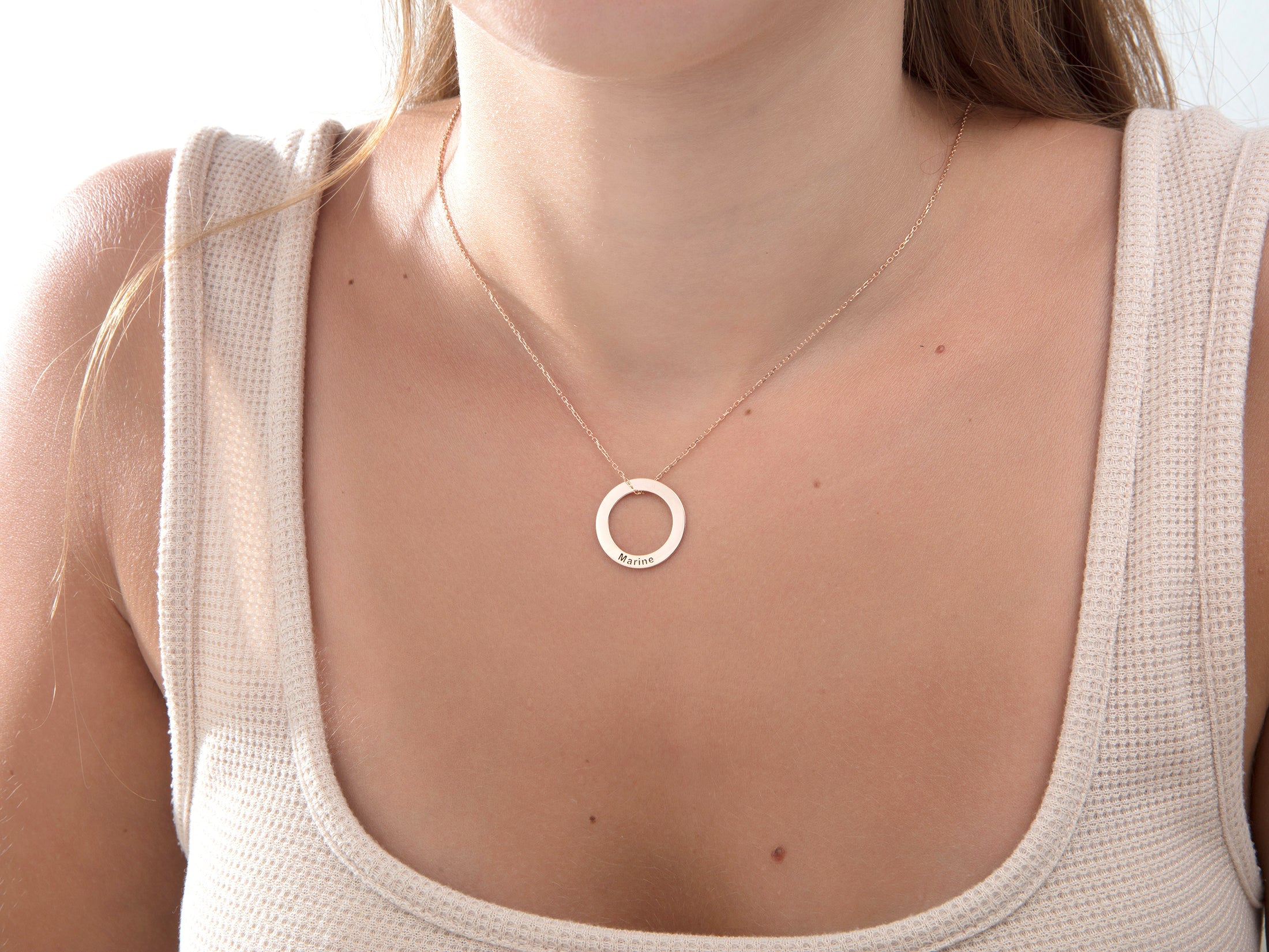 Personalized Multiple Name Circle Necklace