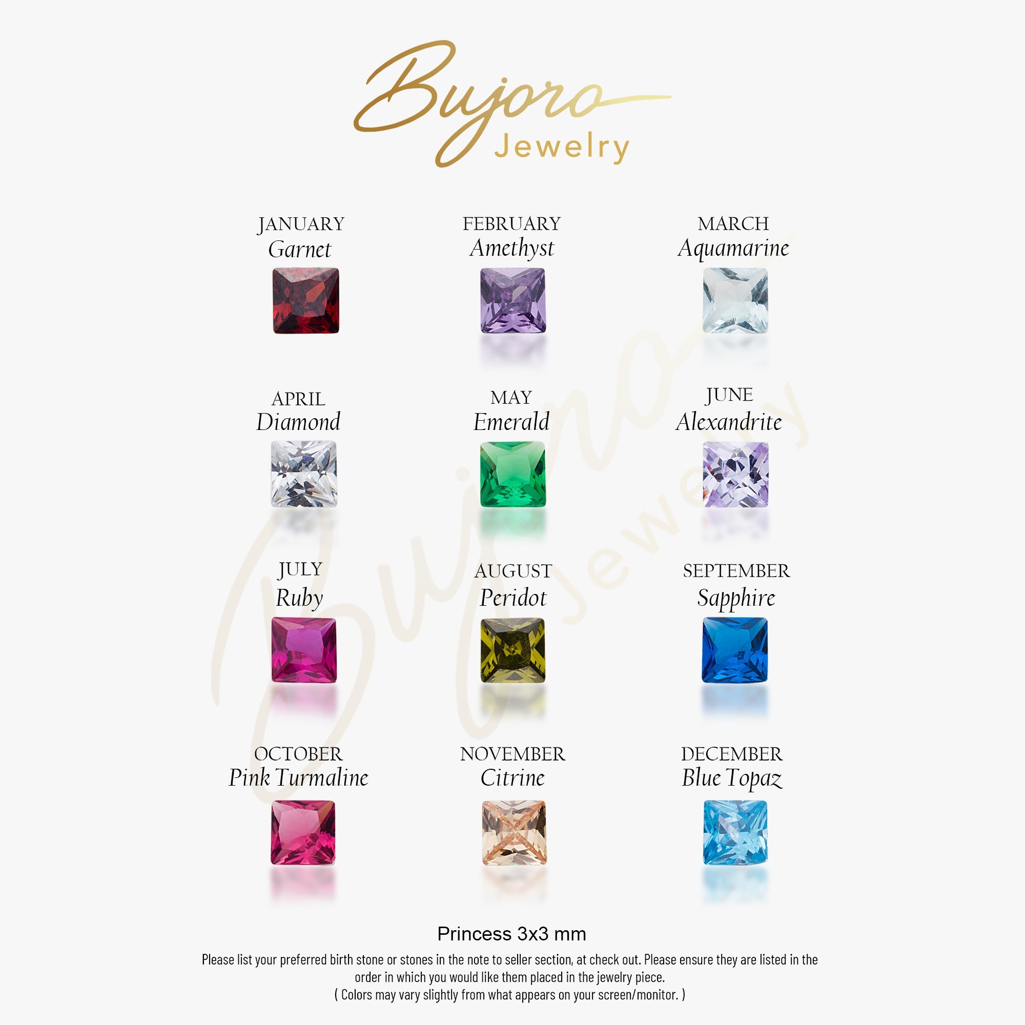 Personalized Princess Shaped Birthstone Necklace