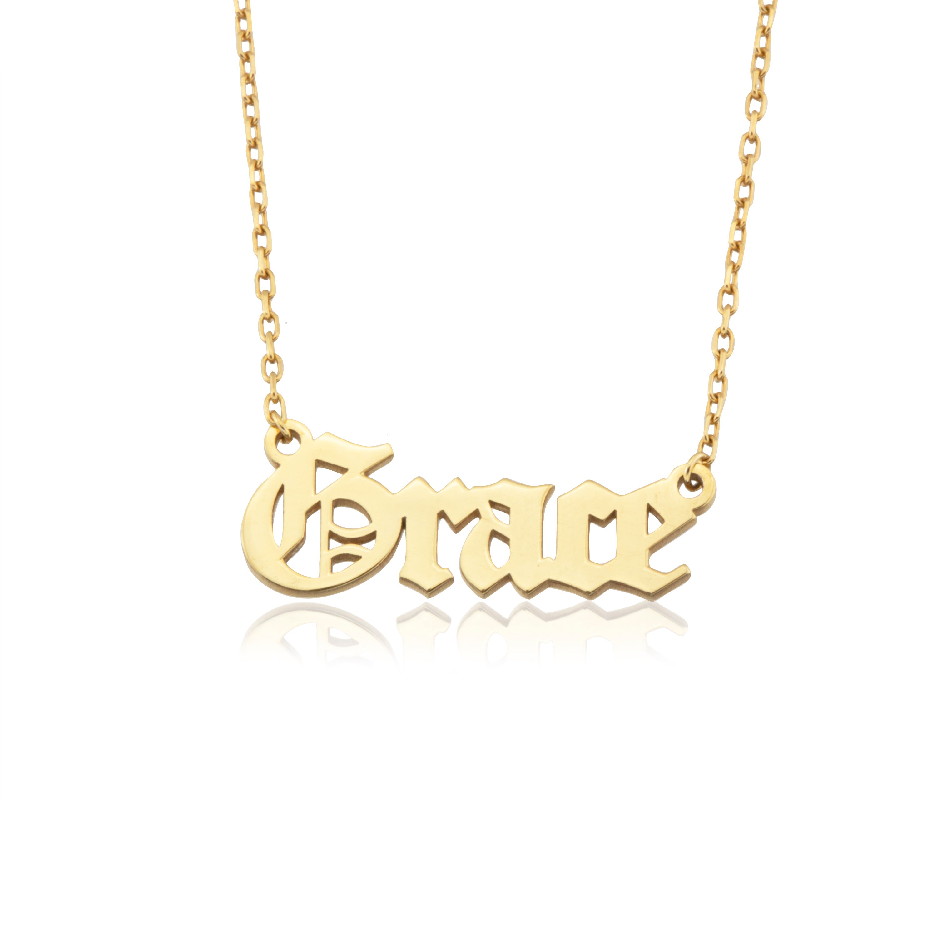 Custom Name Pendant – Old English Font