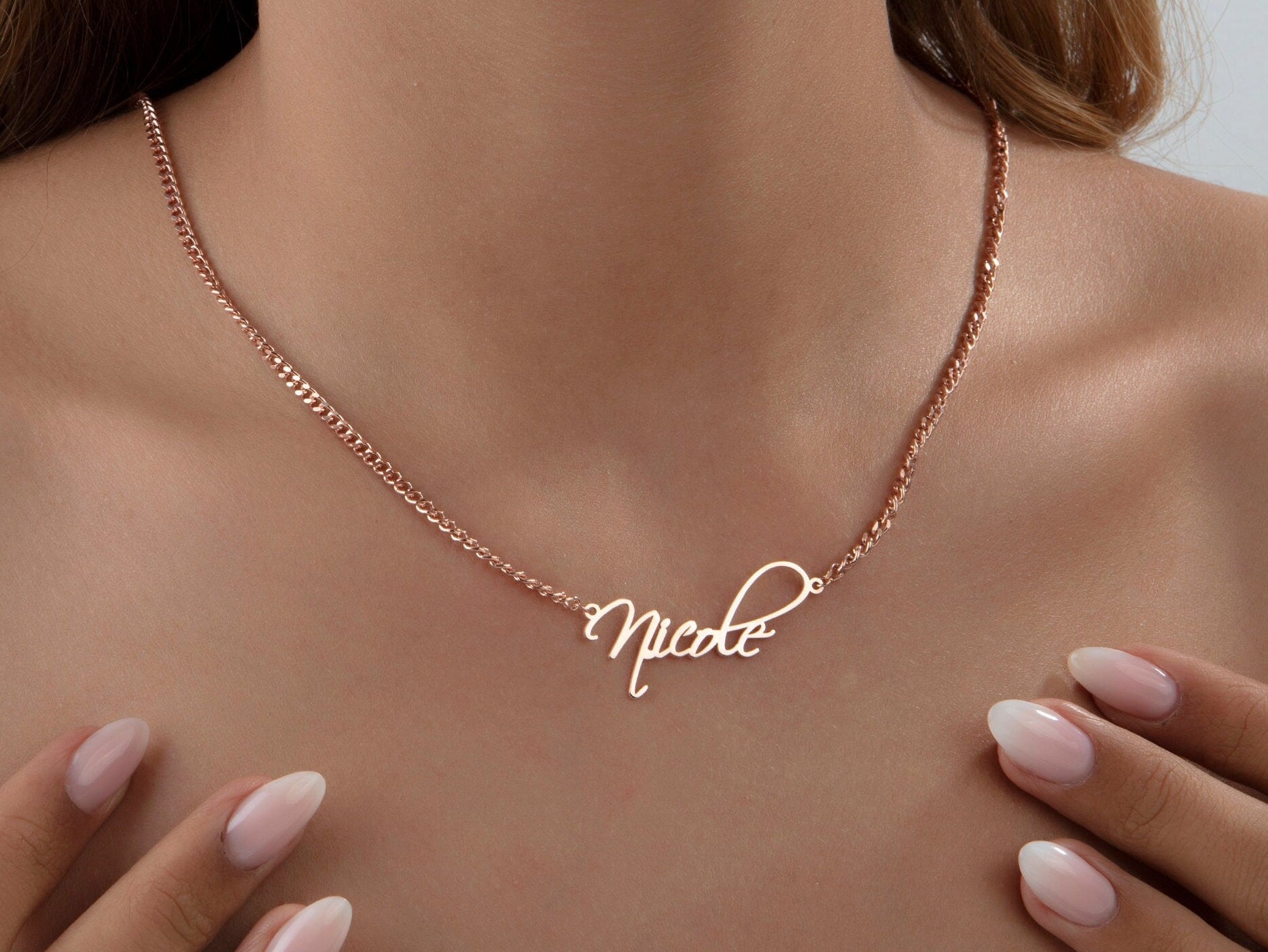 Custom Name Necklace with Cuban Chain