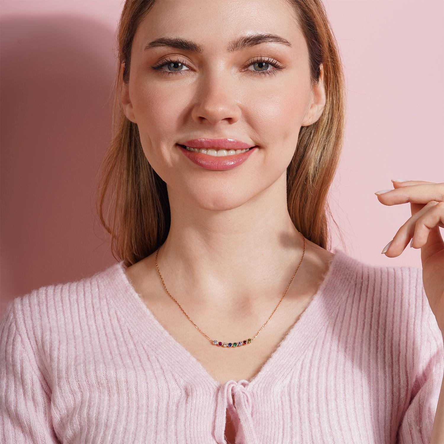 Family Birthstone Necklace For Women