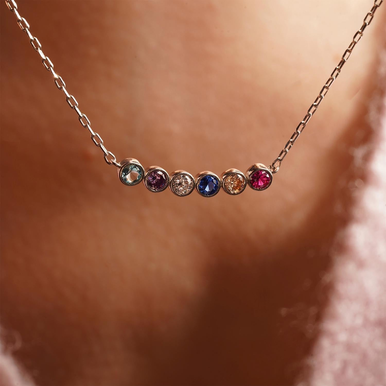 Family Birthstone Necklace For Women