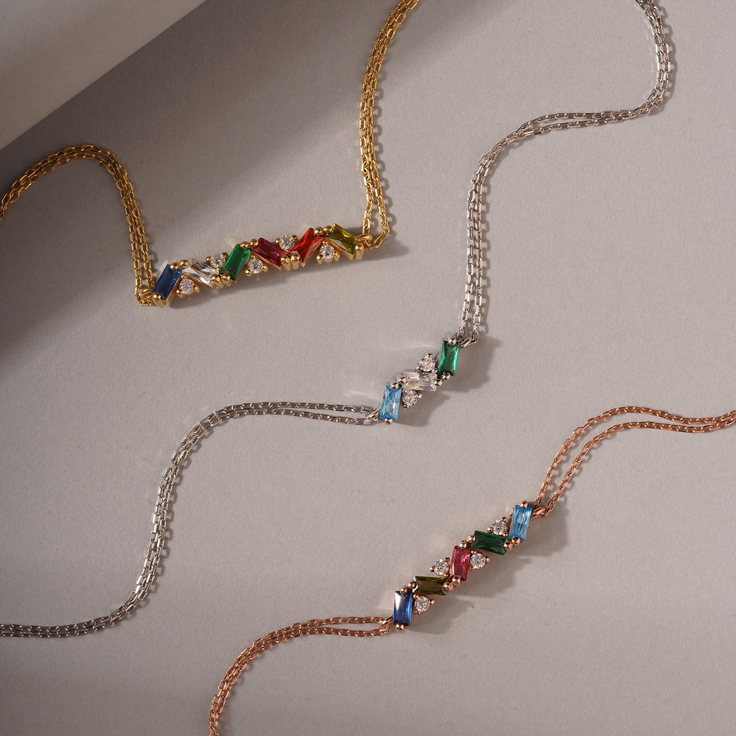 Personalized Baguette Birthstone Bracelet