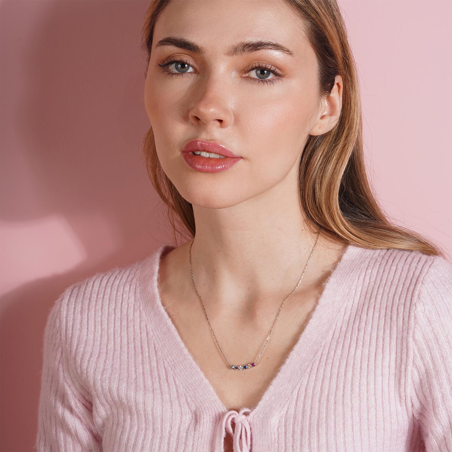 Family Birthstone Necklace For Women