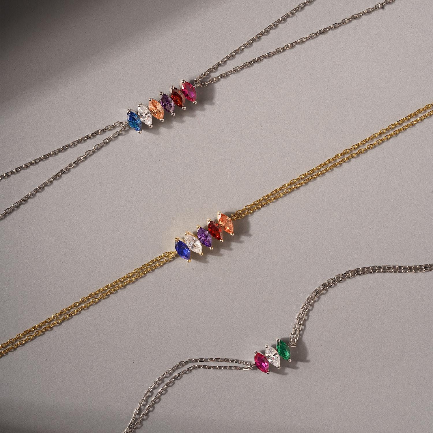 Marquise Shaped Birthstone Bracelet